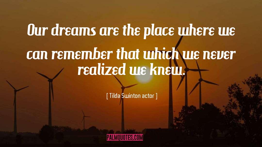 Tilda Swinton Actor Quotes: Our dreams are the place