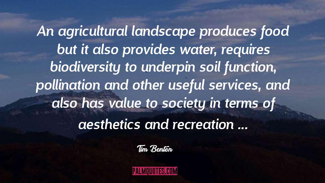 Tim Benton Quotes: An agricultural landscape produces food