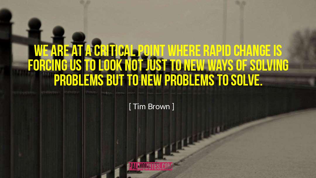 Tim Brown Quotes: We are at a critical