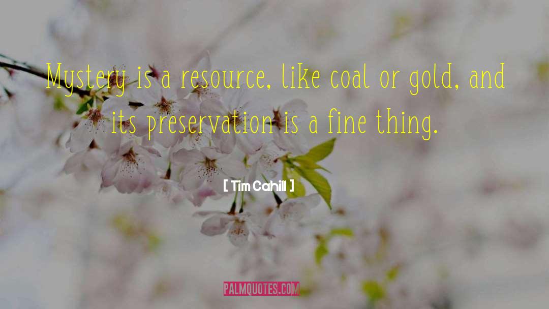 Tim Cahill Quotes: Mystery is a resource, like