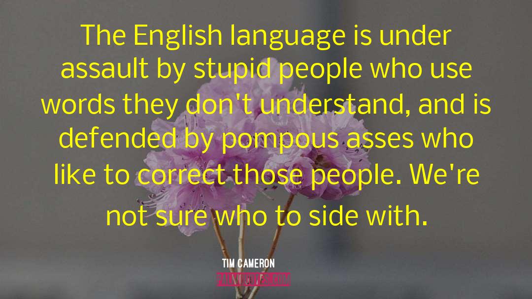 Tim Cameron Quotes: The English language is under