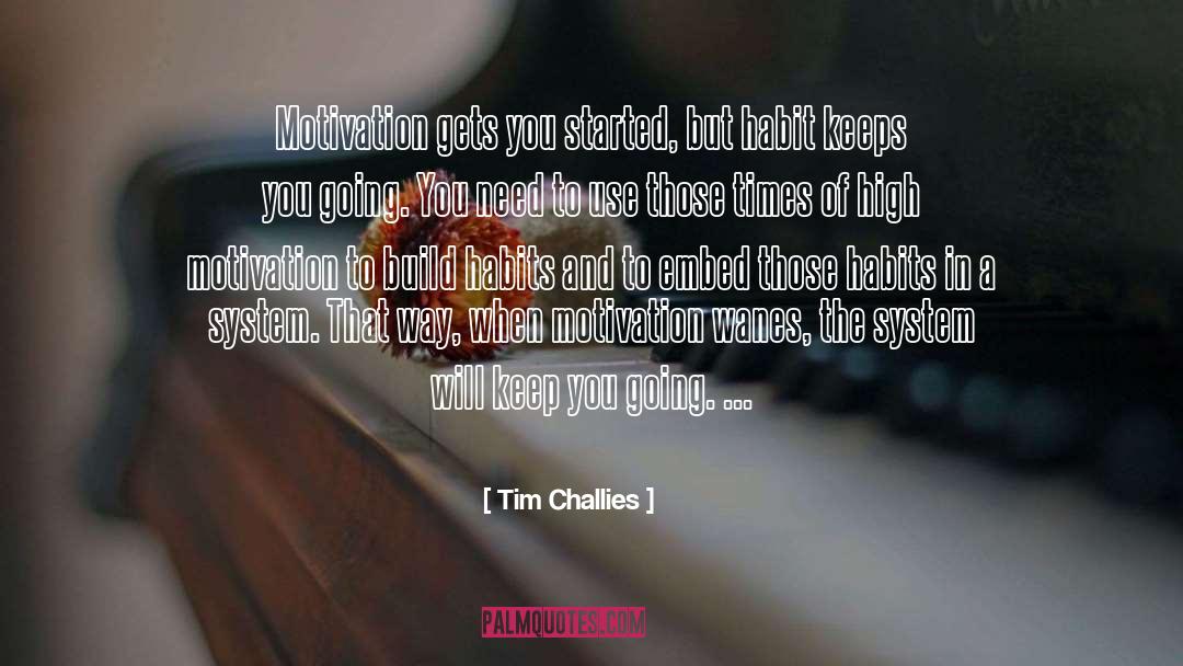 Tim Challies Quotes: Motivation gets you started, but