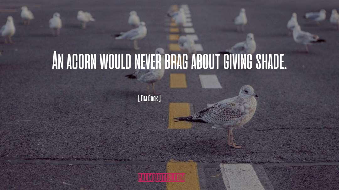 Tim Cook Quotes: An acorn would never brag