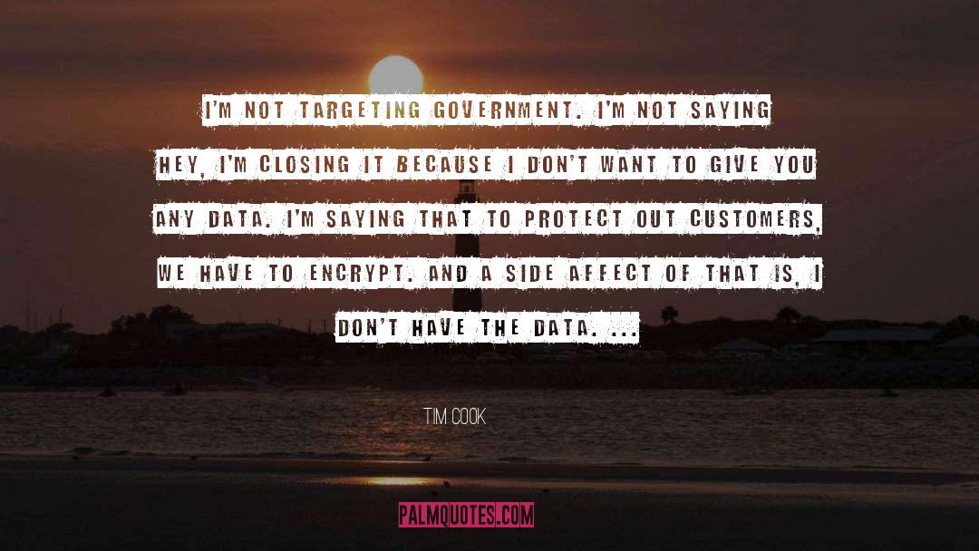 Tim Cook Quotes: I'm not targeting government. I'm