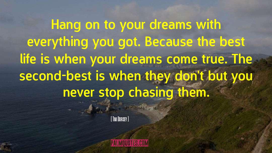 Tim Dorsey Quotes: Hang on to your dreams