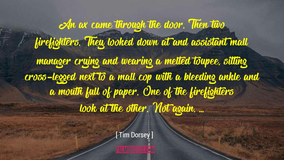 Tim Dorsey Quotes: An ax came through the