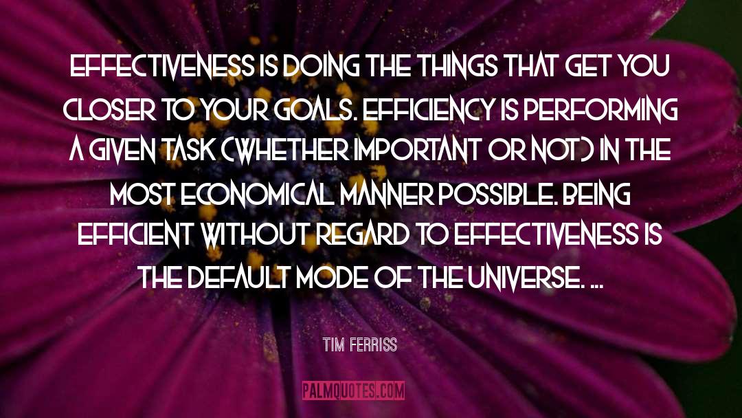Tim Ferriss Quotes: Effectiveness is doing the things