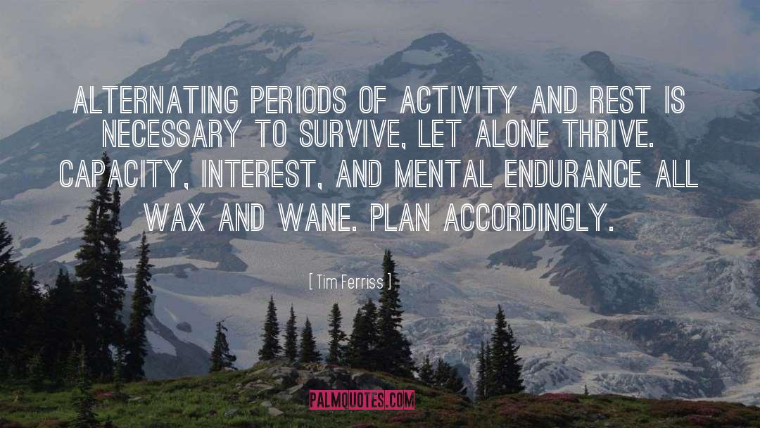 Tim Ferriss Quotes: Alternating periods of activity and