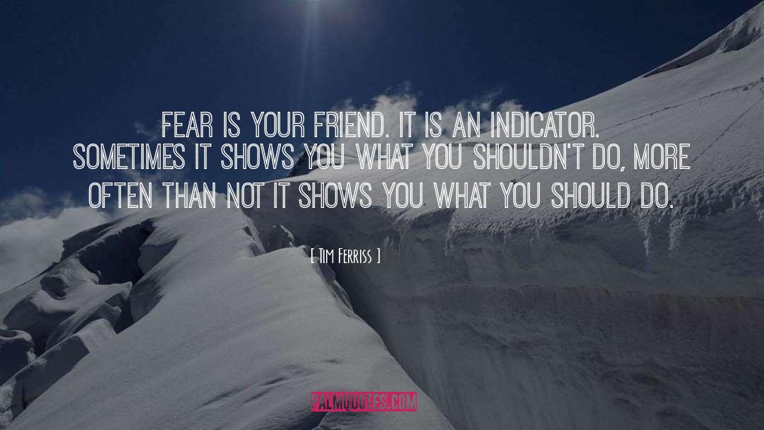 Tim Ferriss Quotes: Fear is your friend. It