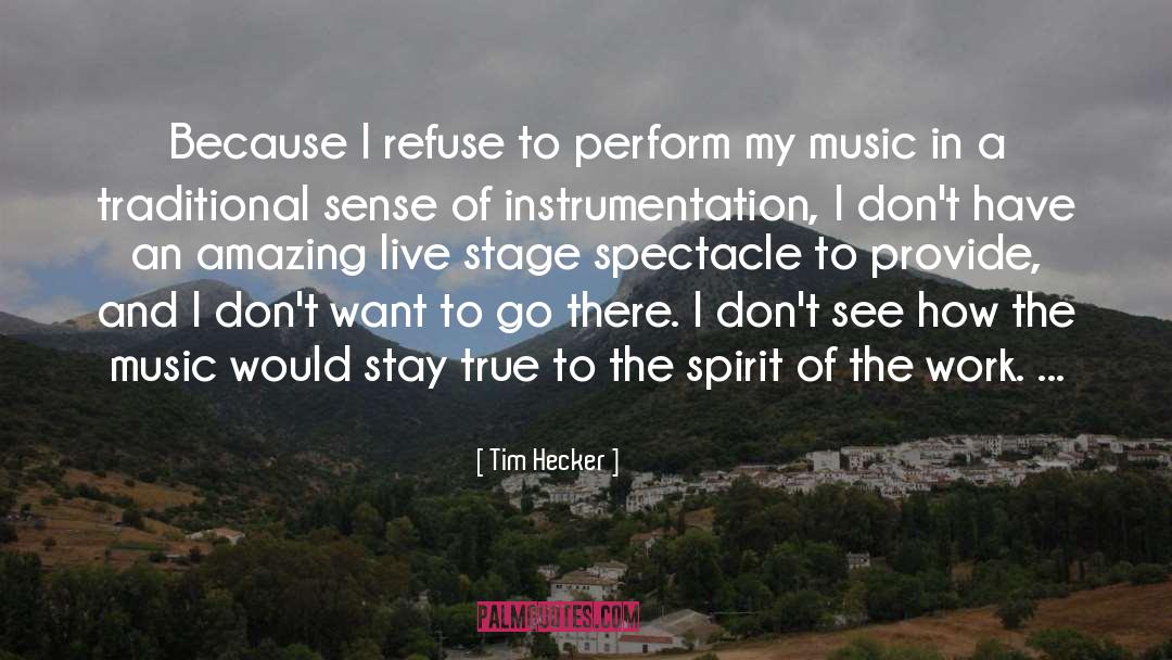 Tim Hecker Quotes: Because I refuse to perform