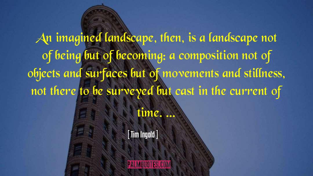 Tim Ingold Quotes: An imagined landscape, then, is