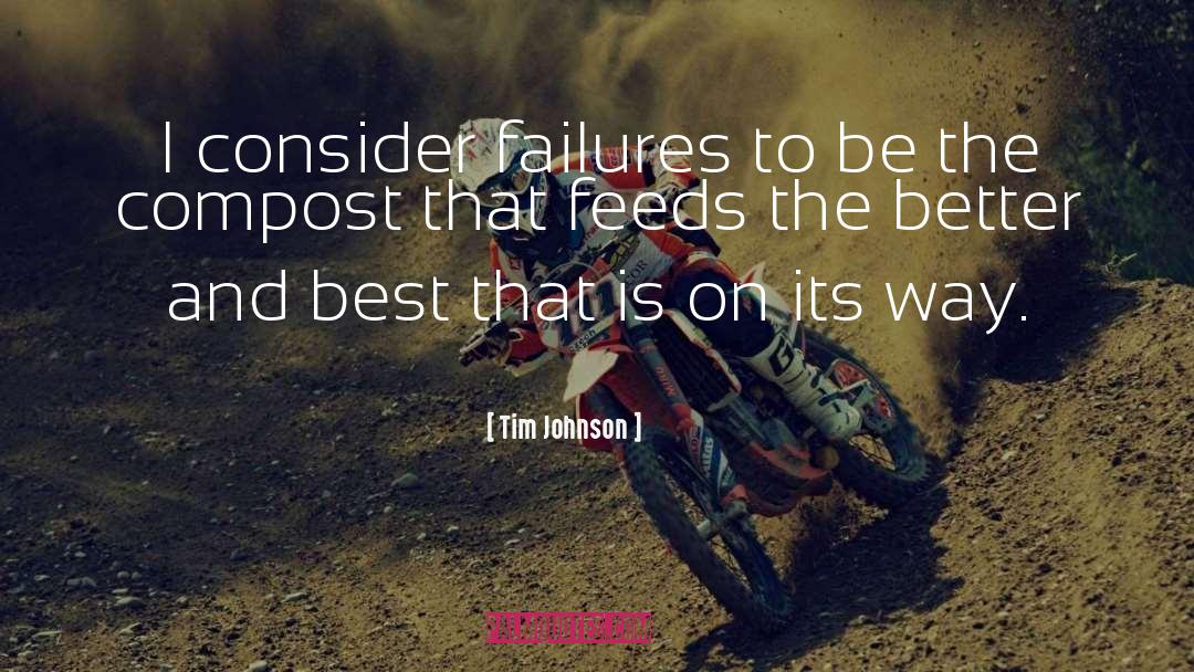 Tim Johnson Quotes: I consider failures to be
