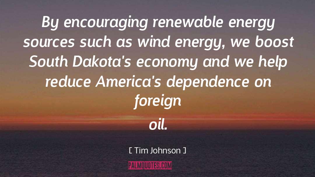 Tim Johnson Quotes: By encouraging renewable energy sources