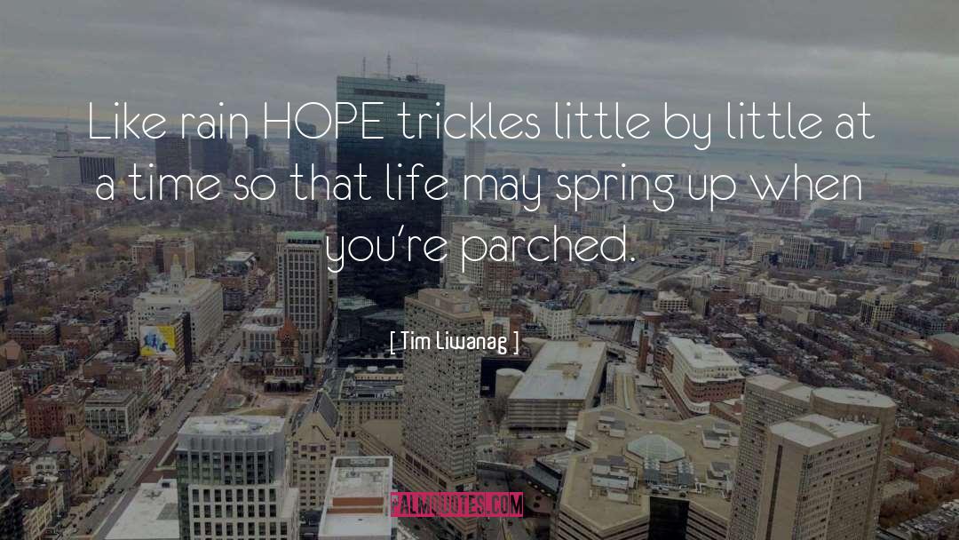 Tim Liwanag Quotes: Like rain HOPE trickles little