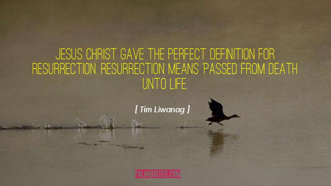 Tim Liwanag Quotes: Jesus Christ gave the perfect