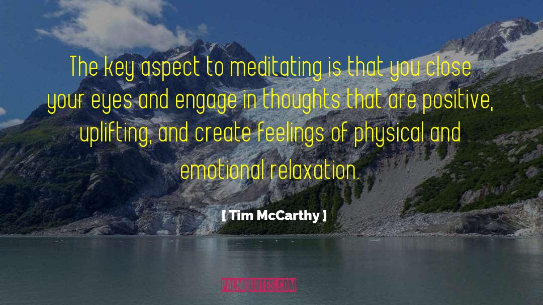 Tim McCarthy Quotes: The key aspect to meditating