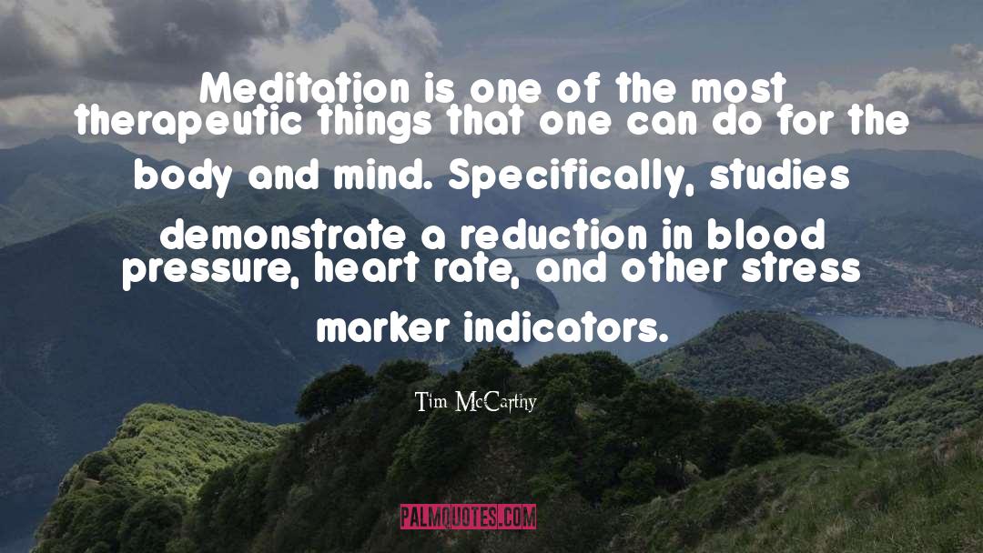 Tim McCarthy Quotes: Meditation is one of the