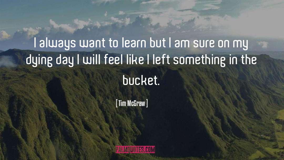 Tim McGraw Quotes: I always want to learn