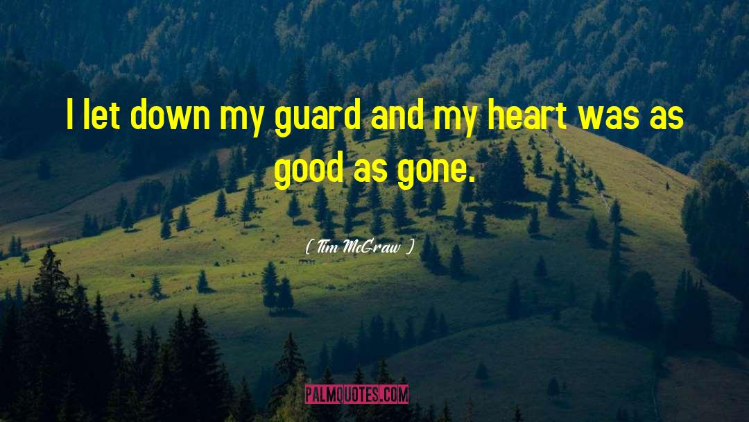 Tim McGraw Quotes: I let down my guard
