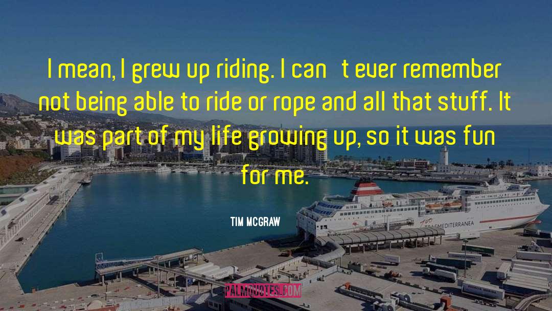 Tim McGraw Quotes: I mean, I grew up
