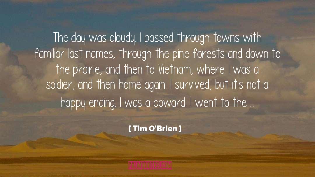 Tim O'Brien Quotes: The day was cloudy. I