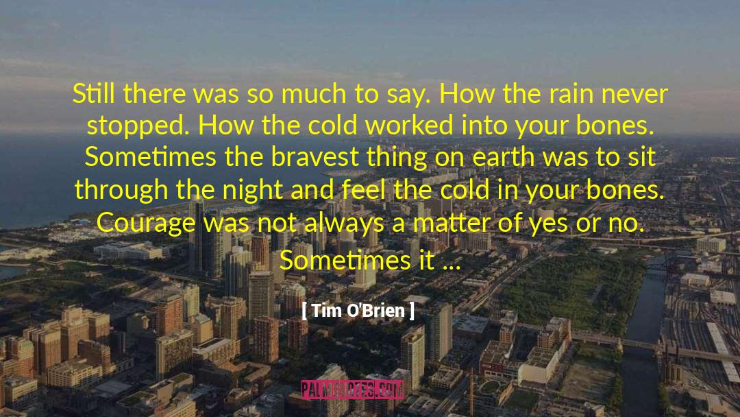 Tim O'Brien Quotes: Still there was so much