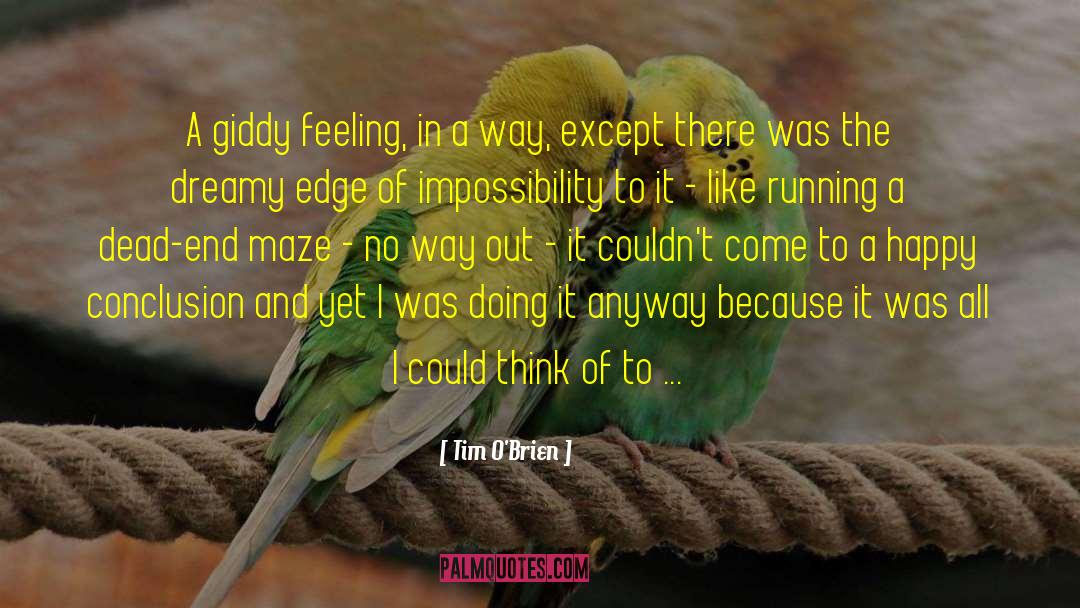 Tim O'Brien Quotes: A giddy feeling, in a