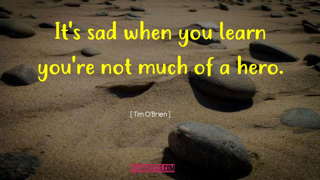 Tim O'Brien Quotes: It's sad when you learn