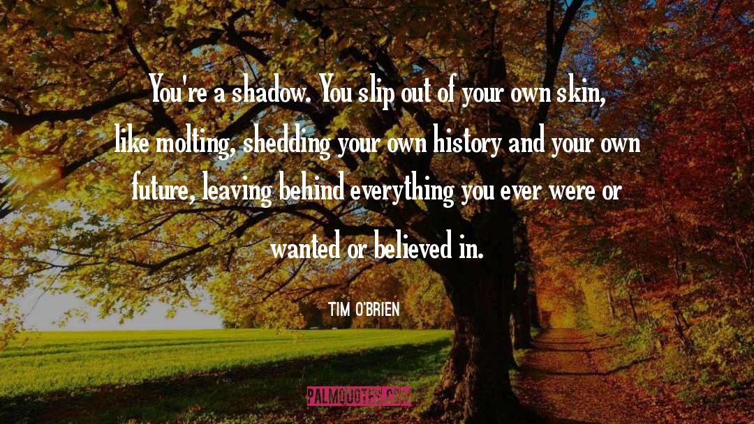 Tim O'Brien Quotes: You're a shadow. You slip