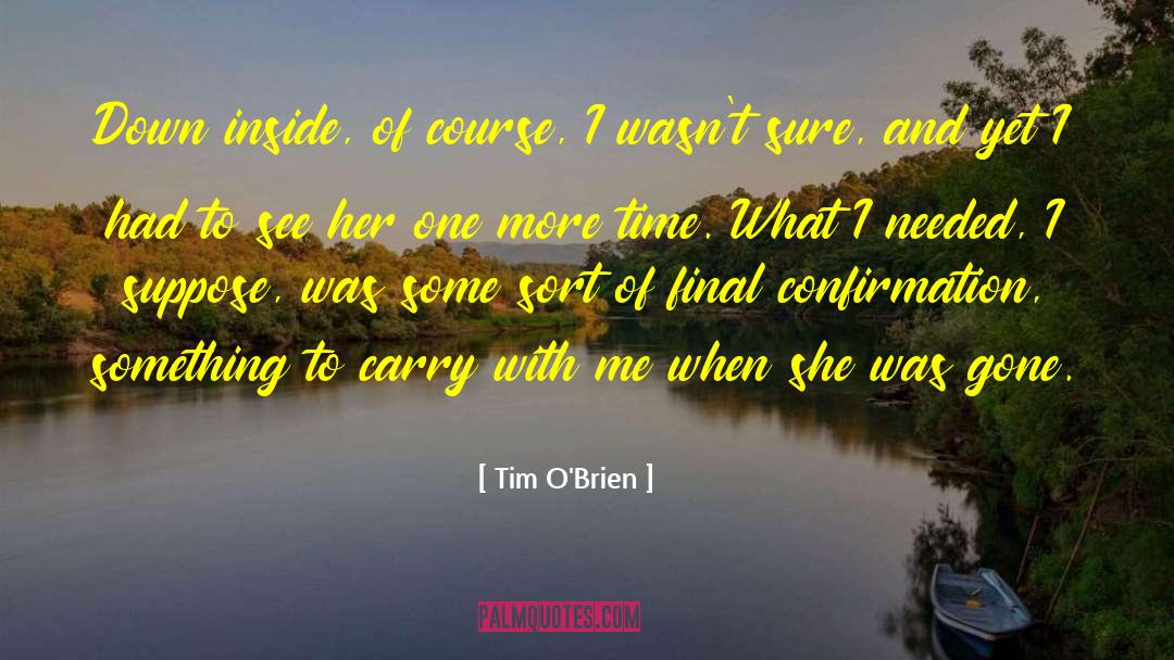 Tim O'Brien Quotes: Down inside, of course, I
