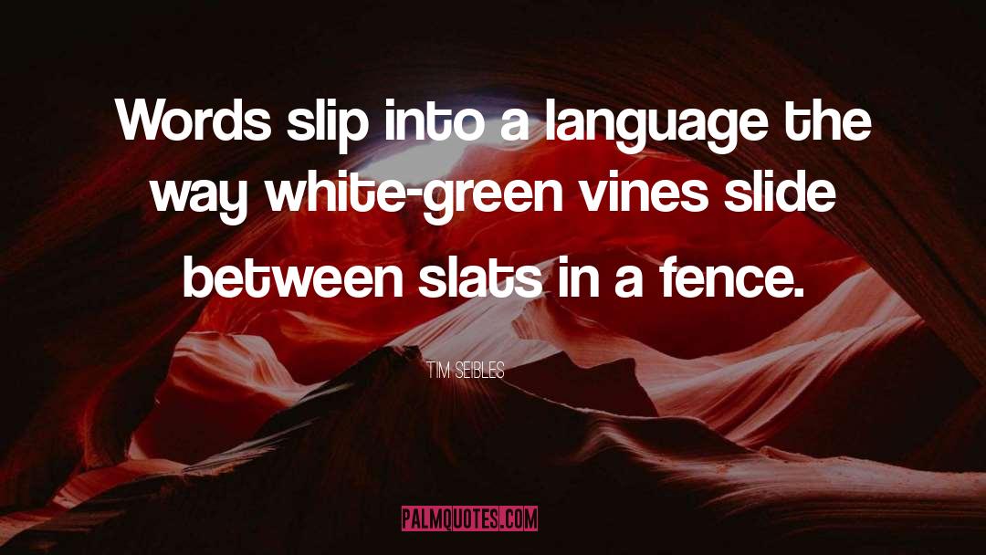 Tim Seibles Quotes: Words slip into a language