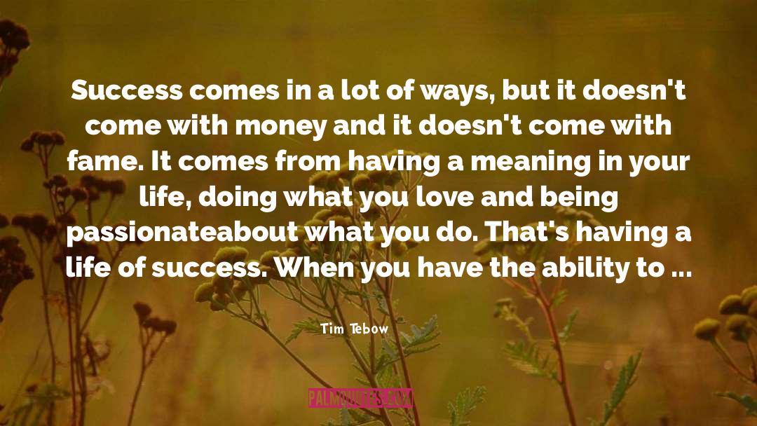 Tim Tebow Quotes: Success comes in a lot