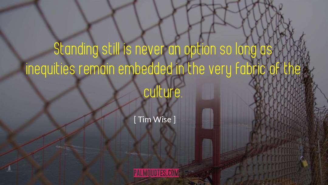 Tim Wise Quotes: Standing still is never an