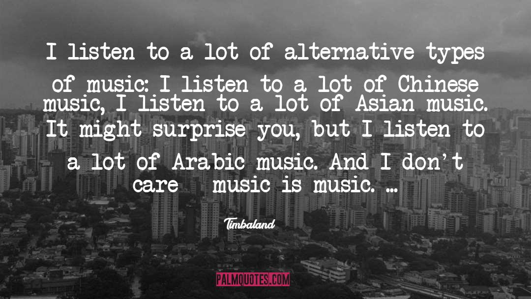 Timbaland Quotes: I listen to a lot