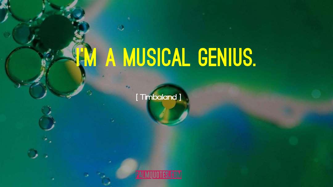 Timbaland Quotes: I'm a musical genius.