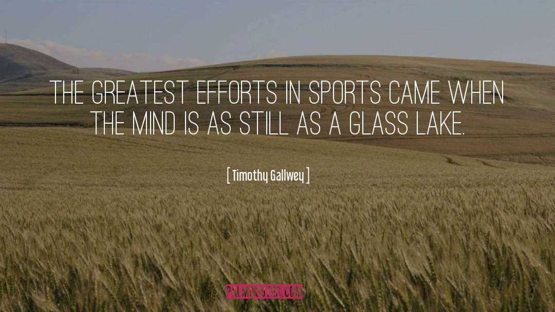 Timothy Gallwey Quotes: The greatest efforts in sports