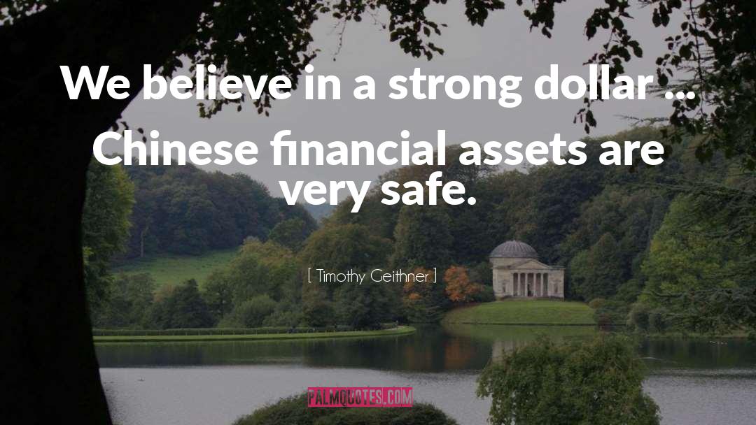 Timothy Geithner Quotes: We believe in a strong