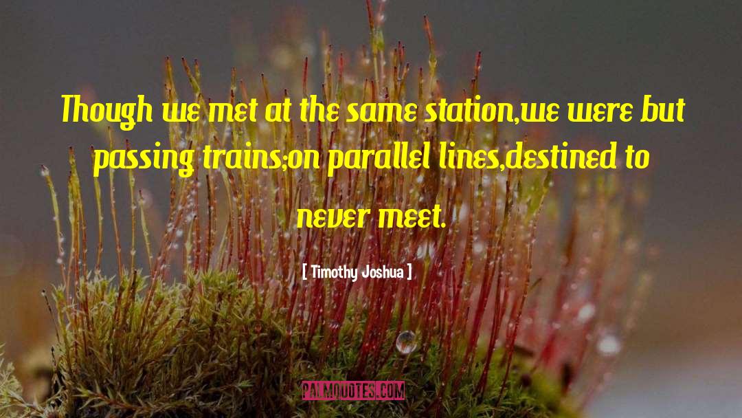 Timothy Joshua Quotes: Though we met at the
