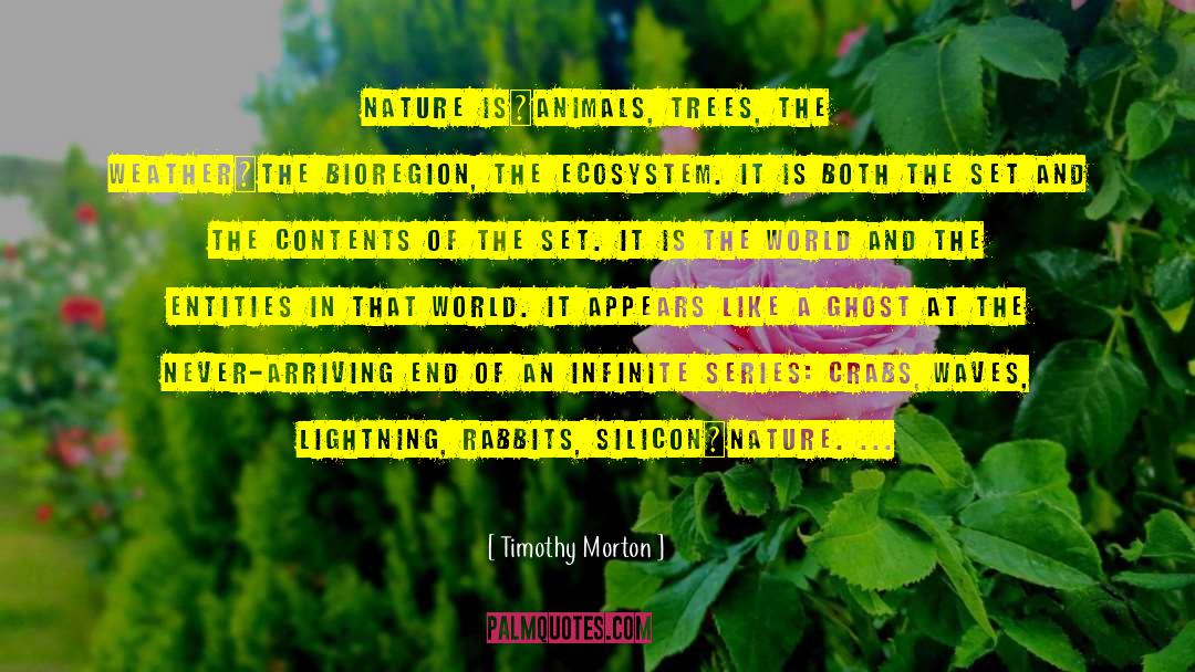 Timothy Morton Quotes: Nature is…animals, trees, the weather…the