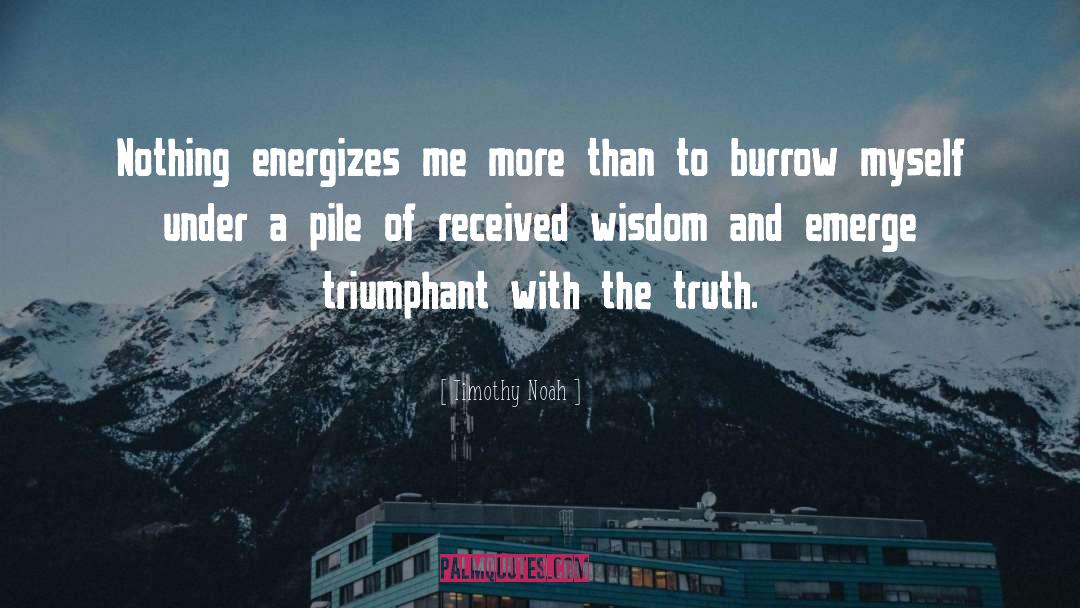 Timothy Noah Quotes: Nothing energizes me more than
