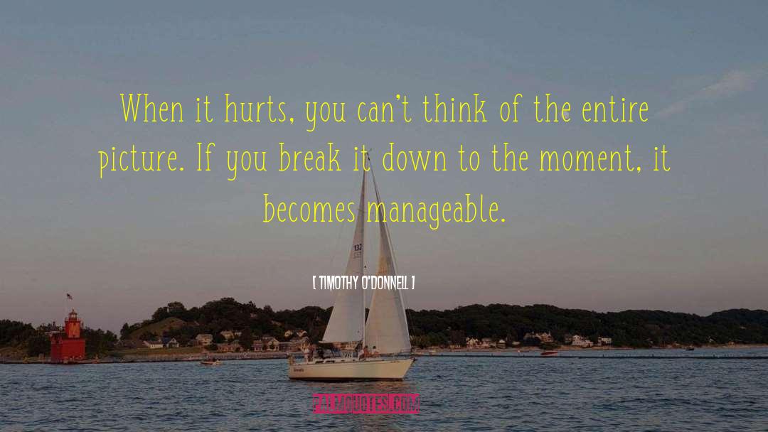 Timothy O'Donnell Quotes: When it hurts, you can't