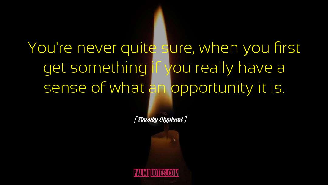 Timothy Olyphant Quotes: You're never quite sure, when