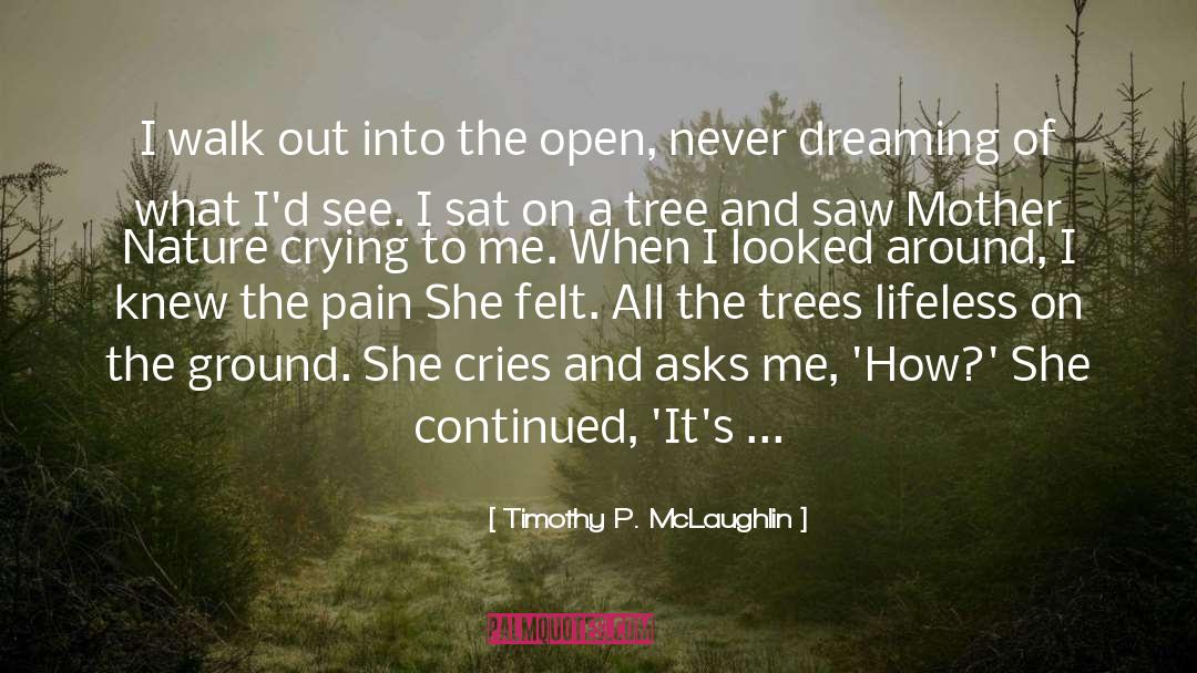 Timothy P. McLaughlin Quotes: I walk out into the