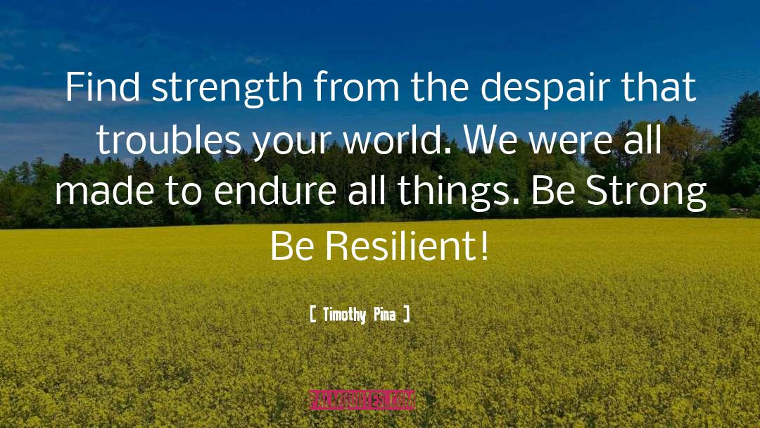 Timothy Pina Quotes: Find strength from the despair