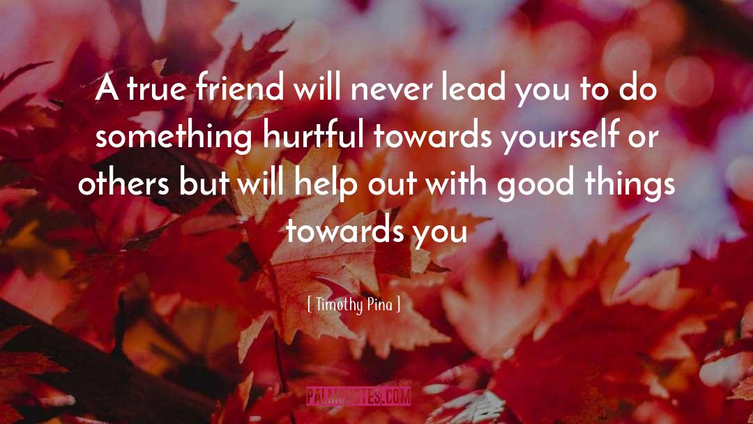 Timothy Pina Quotes: A true friend will never