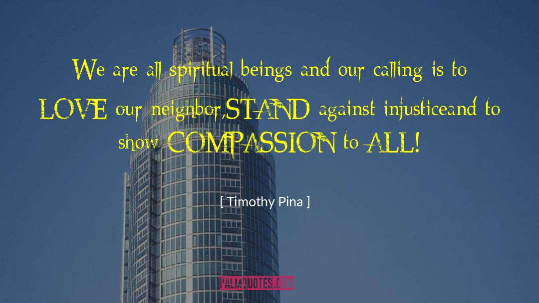 Timothy Pina Quotes: We are all spiritual beings