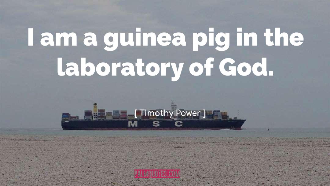 Timothy Power Quotes: I am a guinea pig