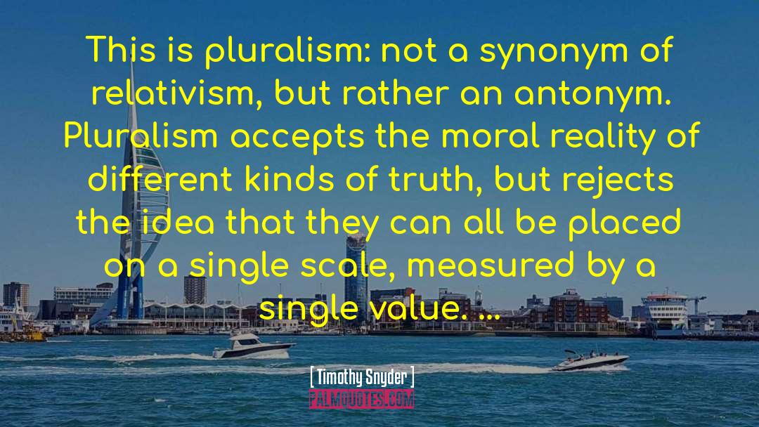 Timothy Snyder Quotes: This is pluralism: not a