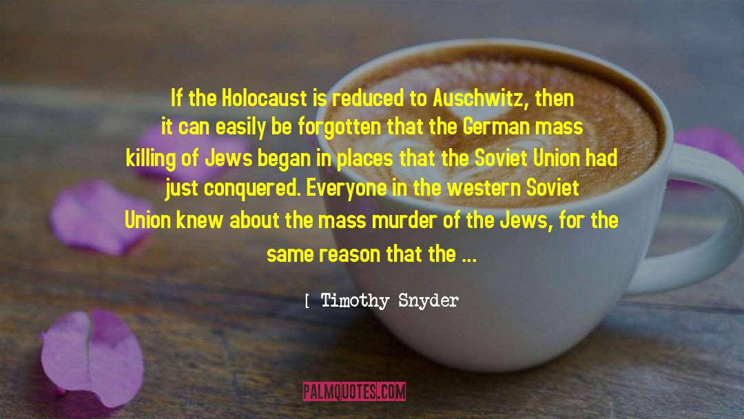 Timothy Snyder Quotes: If the Holocaust is reduced