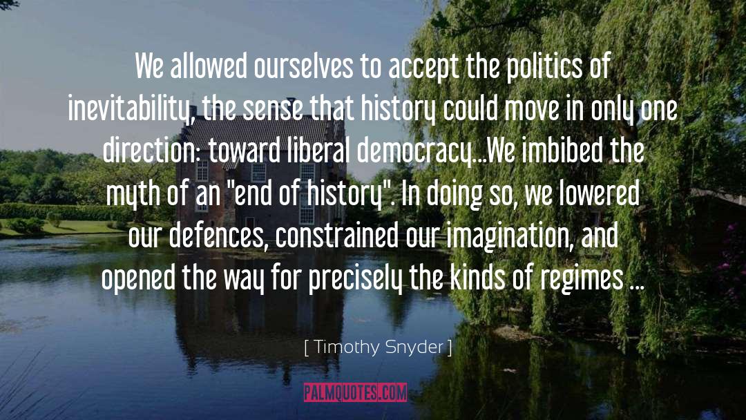 Timothy Snyder Quotes: We allowed ourselves to accept